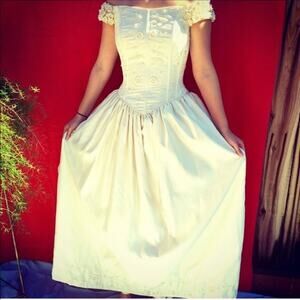 90s corset floral wedding dress